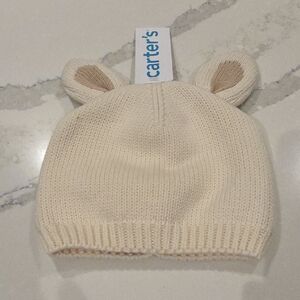 NWT Carter's Baby Crochet Easter Bunny Hat - Cream